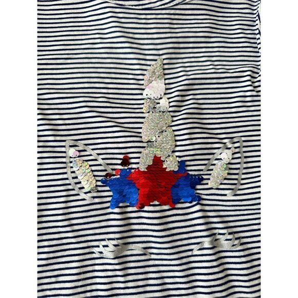 Btween patriotic tank dress - girls- unicorn sz 7/8 - stripe - beach pool- red w - Picture 2 of 5